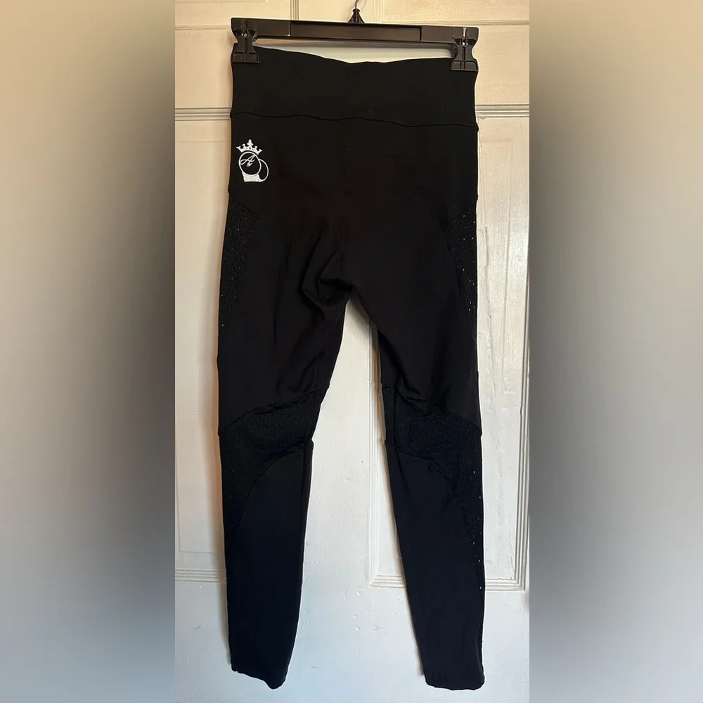 BootyQueen Sleek Black Mesh Leggings - Picture 6 of 12